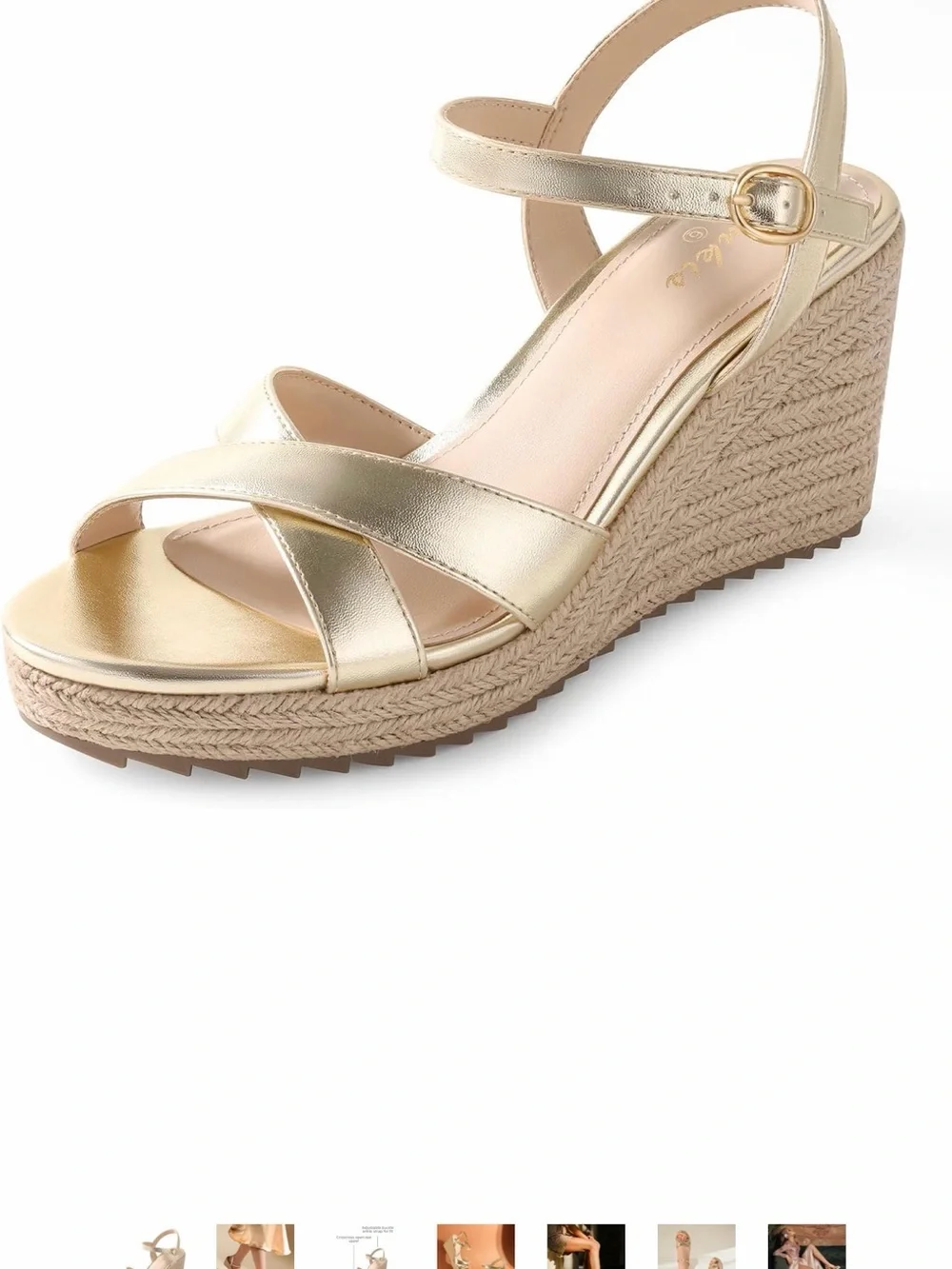 Ankis Wedge Sandals Gold Espadrille Wedge Sandals Size 11